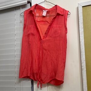 Candie's Vibrant Coral Sleeveless Blouse
